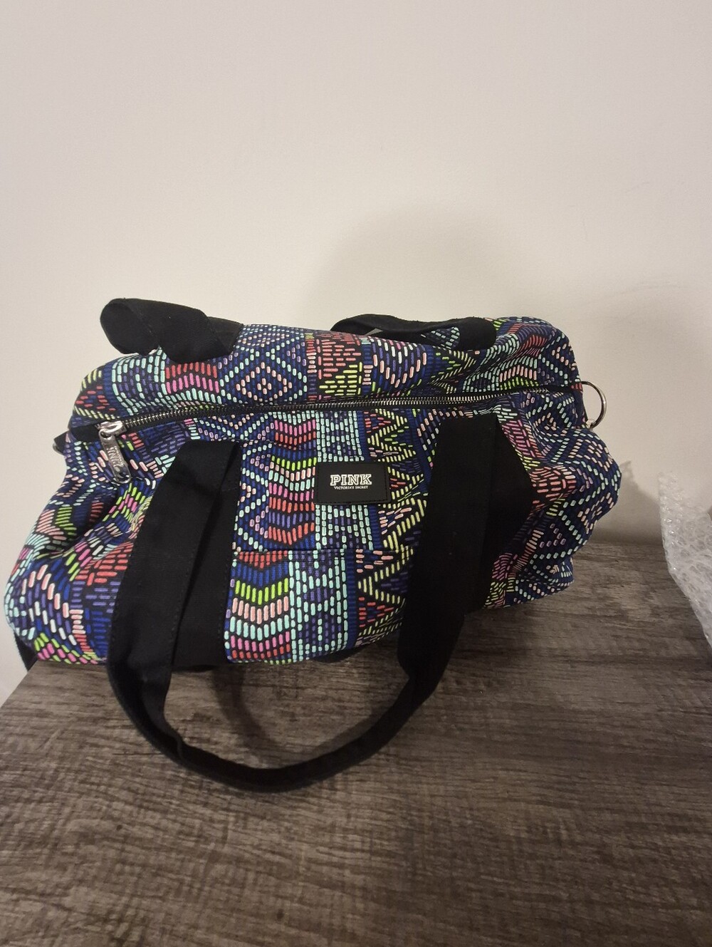 PINK Colorful Geometric Duffle Bag